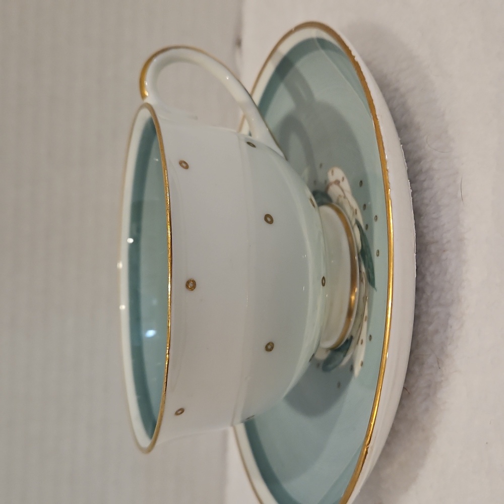 Susie Cooper Gardenia Elegant Floral China Teacup and Saucer Set Made in England